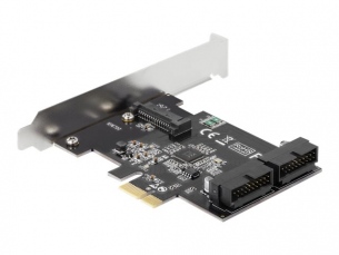  | Delock PCI Express Card to 2 x internal USB 3.0 Pin Header - USB-Adapter - PCIe 2.0 - USB 3.0 (intern)
