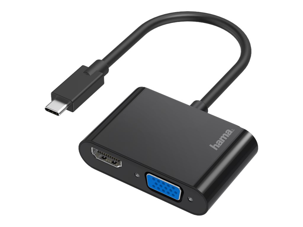 Hama 2in1 - Videoadapter - 24 pin USB-C mnnlich zu HD-15 (VGA)