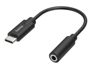  | Hama Adapter USB-C auf Klinkenstecker - USB-C mnnlich zu Stereo Mini-Klinkenstecker Gef