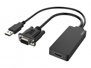  | Hama Adapterkabel - USB, HD-15 (VGA) männlich zu HDMI weiblich
