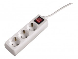  | Hama Distribution Panel 3-Way 45° with Switch - Steckdosenleiste - Wechselstrom 230 V - Ausgangsanschlüsse: 3 - 1.4 m Schnur - weiß (Packung mit 10)