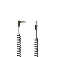  | Hama Spiralkabel Flexi-Slim, 3,5-mm-Klinken-St. 90 - Stecker, Stereo, 1,5 m