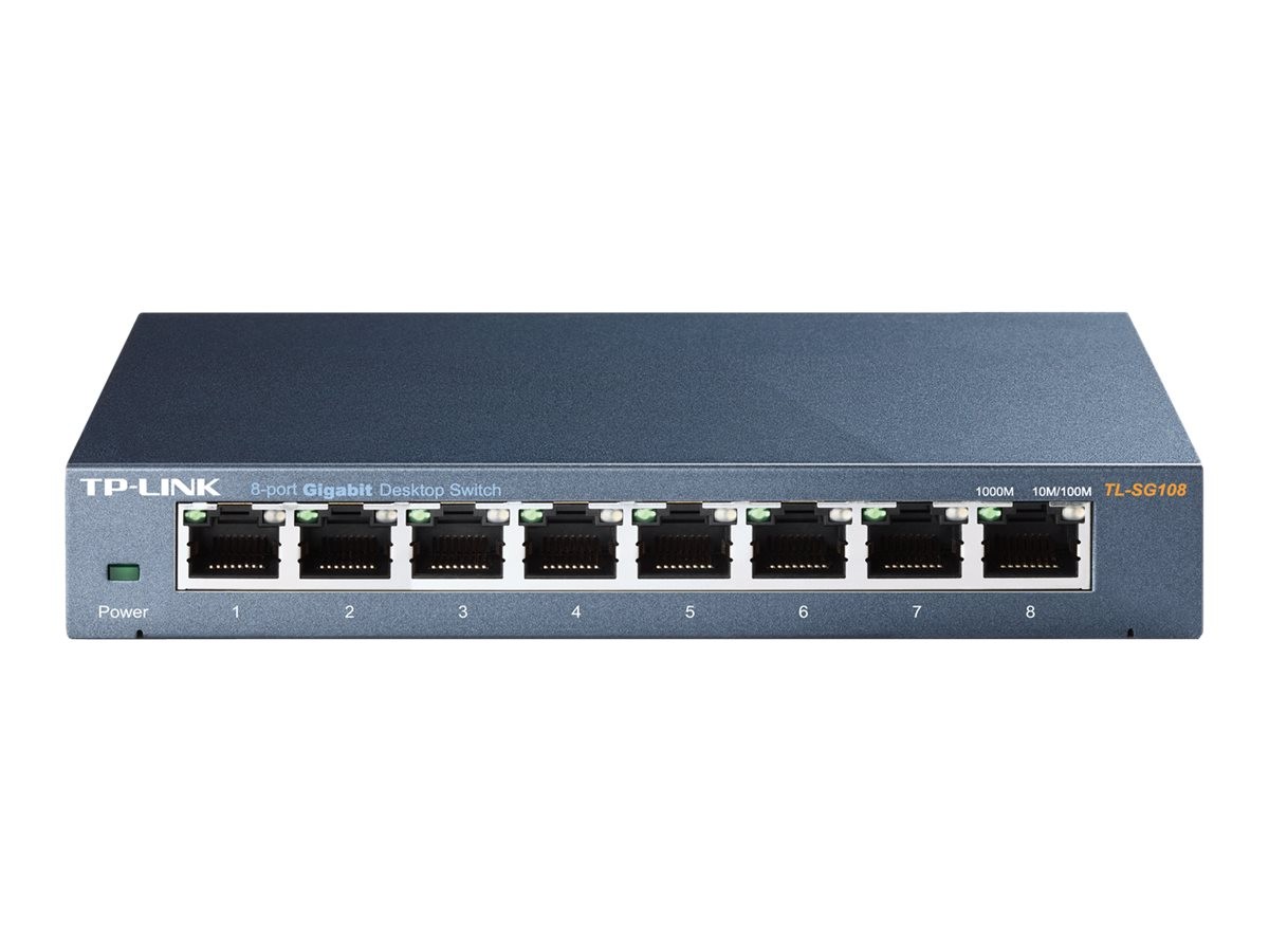 TP-LINK TL-SG108 - Unmanaged - L2 - Gigabit Ethernet (10/100/1000) - Vollduplex - Wandmontage