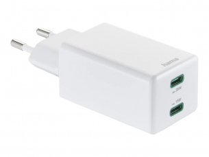  | Hama Netzteil - 35 Watt - 3 A - PD, QC 2.0, QC 3.0 - 2 Ausgabeanschlussstellen (24 pin USB-C)