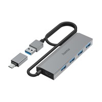  | Hama 00200138 - USB 3.2 Gen 1 (3.1 Gen 1) Type-A + Type-C - USB 3.2 Gen 1 (3.1 Gen 1) Type-A - 5000 Mbit/s - Anthrazit - Grau - 1 m - USB