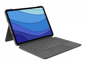  | Logitech Combo Touch - Tastatur und Foliohülle - mit Trackpad - hintergrundbeleuchtet - Apple Smart connector - QWERTZ - Deutsch - Oxford Gray - für Apple 11-inch iPad Pro (1. Generation, 2. Generatio