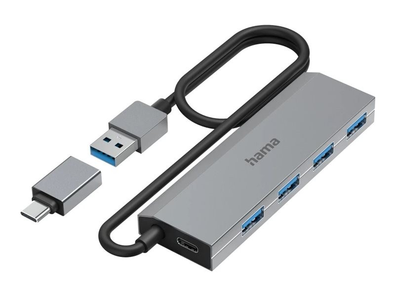 Hama Essential Line - Hub - incl. USB-C adapter