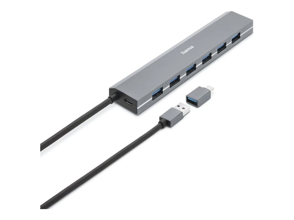 Hama Essential Line - Hub - with USB-C adapter