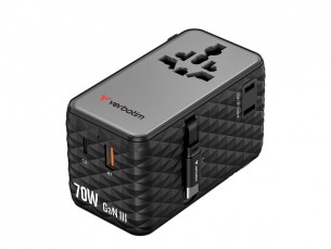 | Verbatim Charge 'n' Travel - Netzteil - GaN III, universell - 70 Watt - 10 A - Power Delivery 3.0 + PPS, QC 3.0, QC 4.0+, USB BC 1.2, AFC - 4 Ausgabeanschlussstellen (USB-C, USB)