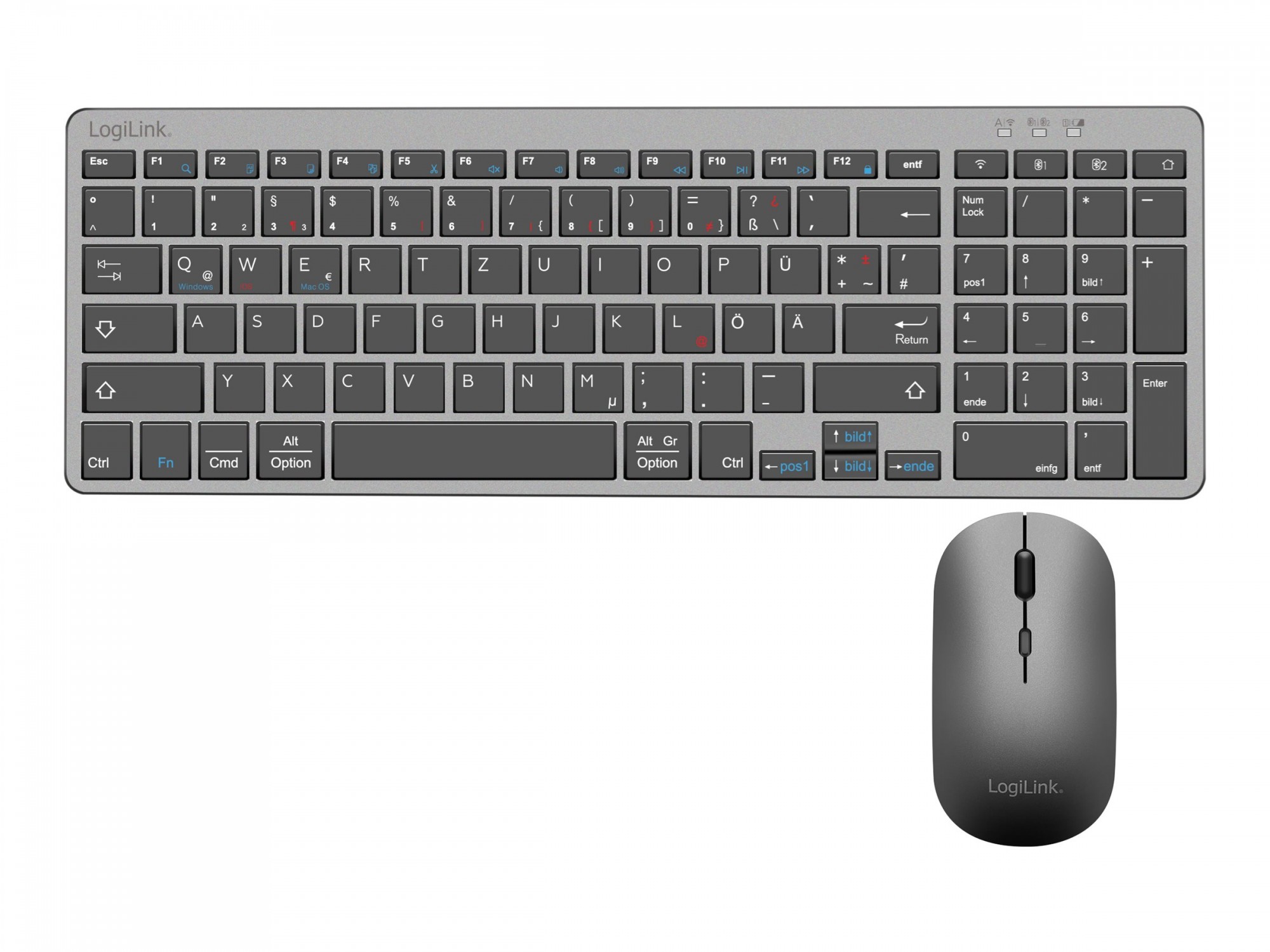 LogiLink Tastatur-und-Maus-Set - Dual-Modus