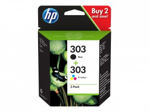  | HP 303 - 2er-Pack - pigmentiertes Schwarz, Farbe (Cyan, Magenta, Gelb)