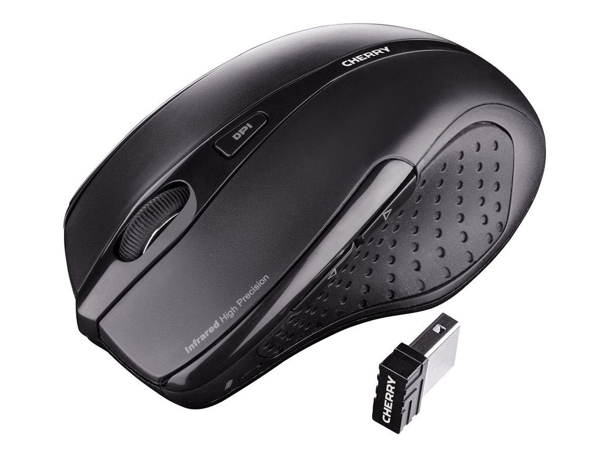 Cherry MW 3000 - Maus - Fr Rechtshnder - Infrarot - 5 Tasten - kabellos - 2.4 GHz - kabelloser Empfnger (USB)