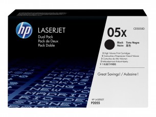  | HP 05X - 2er-Pack - Hohe Ergiebigkeit - Schwarz - original - LaserJet - Tonerpatrone (CE505XD)