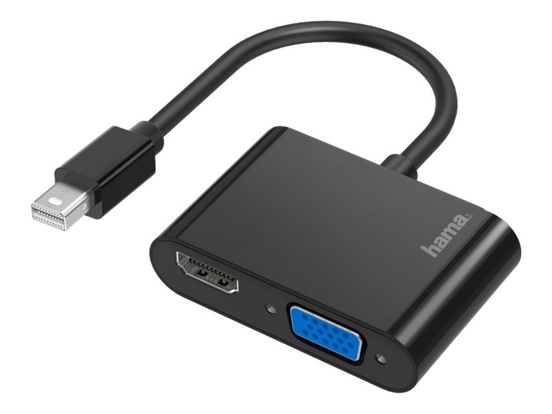 Hama 2in1 - Video- / Audio-Adapter - Mini DisplayPort Stecker zu HD-15 (VGA)