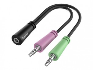  | Hama Audio-Adapter - 4-poliger Mini-Stecker weiblich zu mini-phone stereo 3.5 mm männlich