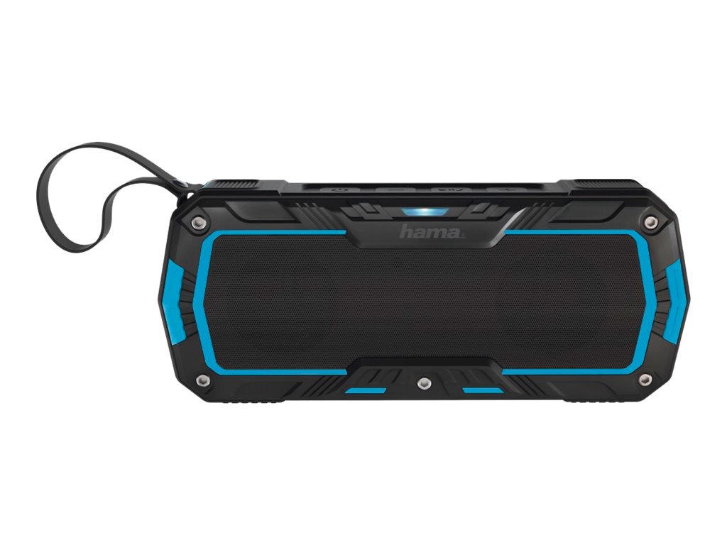 Hama Mobiler Bluetooth-Lautsprecher "Rockman-L", Schwarz/Blau