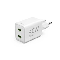 | Hama Schnellladegerät GaN 2x USB-C Super-Mini-Ladegerät PD Weiß USB Ladegerät - USB Typ C