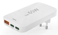  | Hama Schnellladegerät 2x USB-C 1x USB-A flaches Mini-Ladegerät PD 65 W - Schnellladegerät