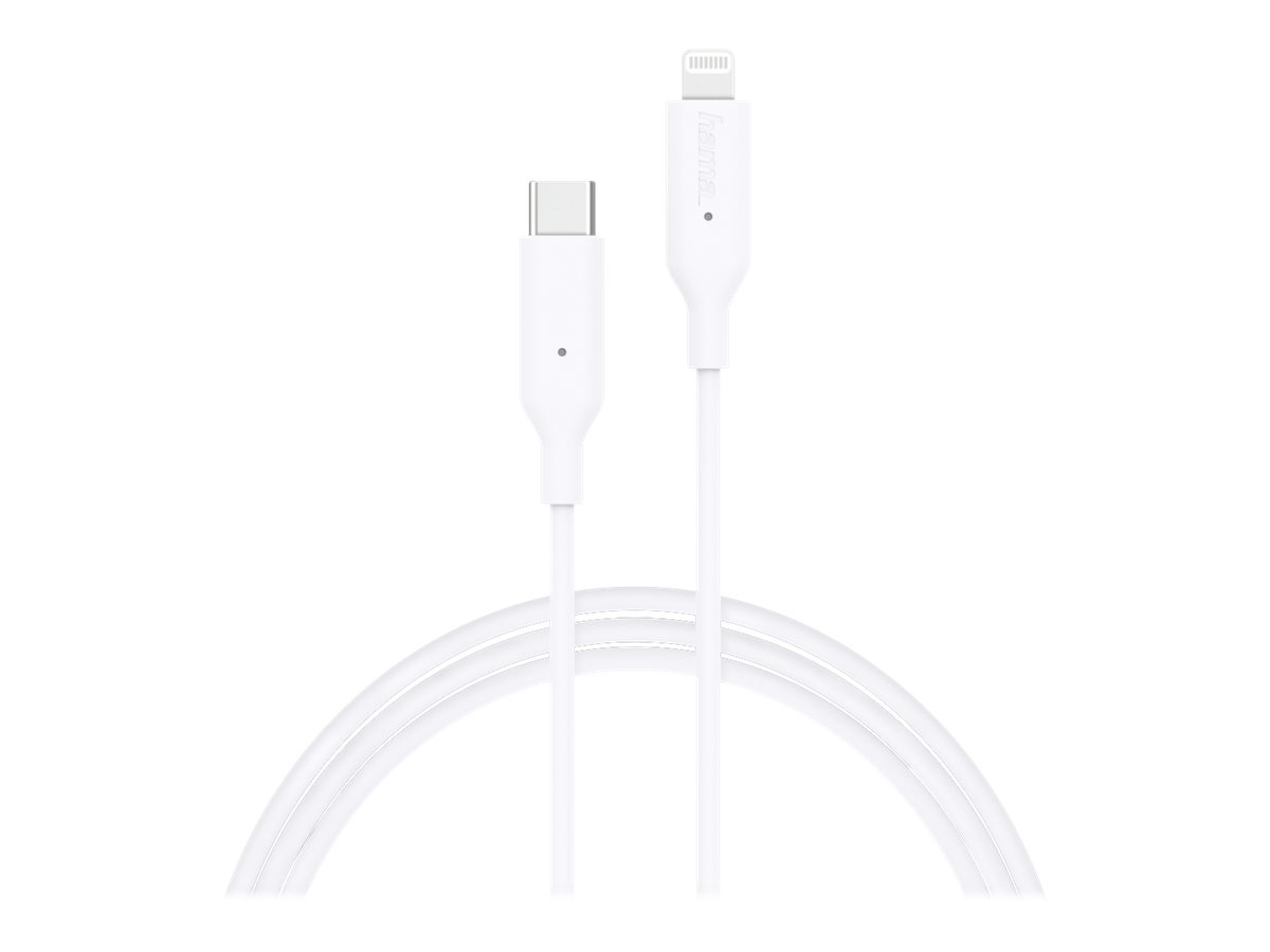 Hama Basic Line Charging/Data Cable - Lightning-Kabel - 24 pin USB-C mnnlich zu Lightning mnnlich - 1 m - wei - fr Apple iPad/iPhone/iPod (Lightning)