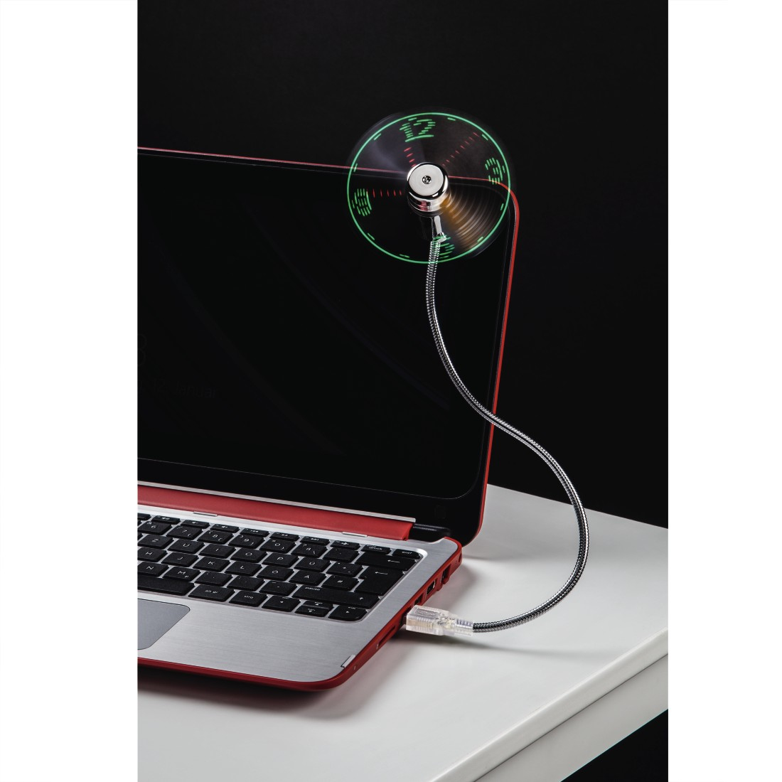 Hama USB-Ventilator mit Uhrzeitanzeige