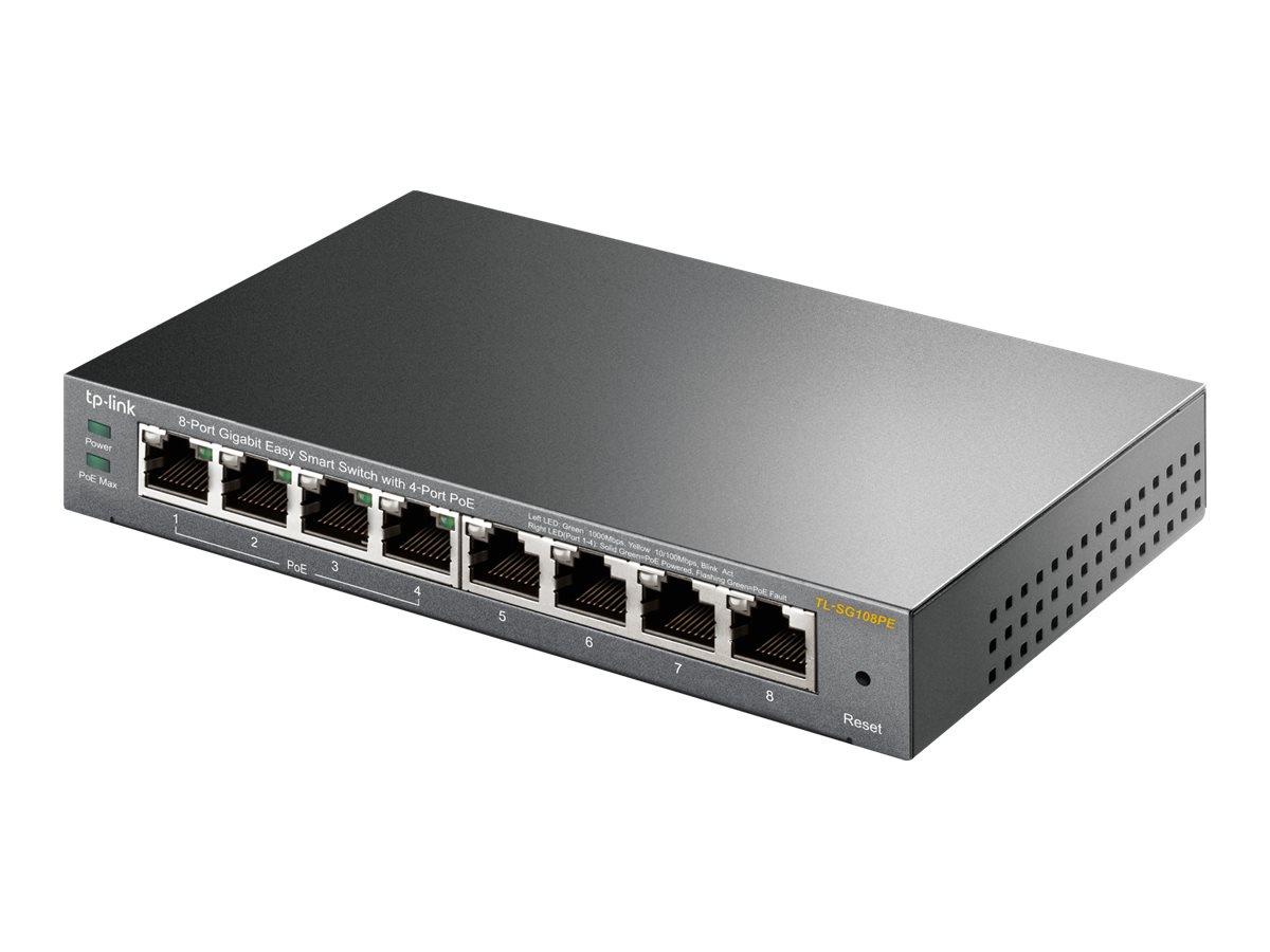 TP-LINK Easy Smart TL-SG108PE - Switch - Smart - 4 x 10/100/1000 (4 PoE+)
