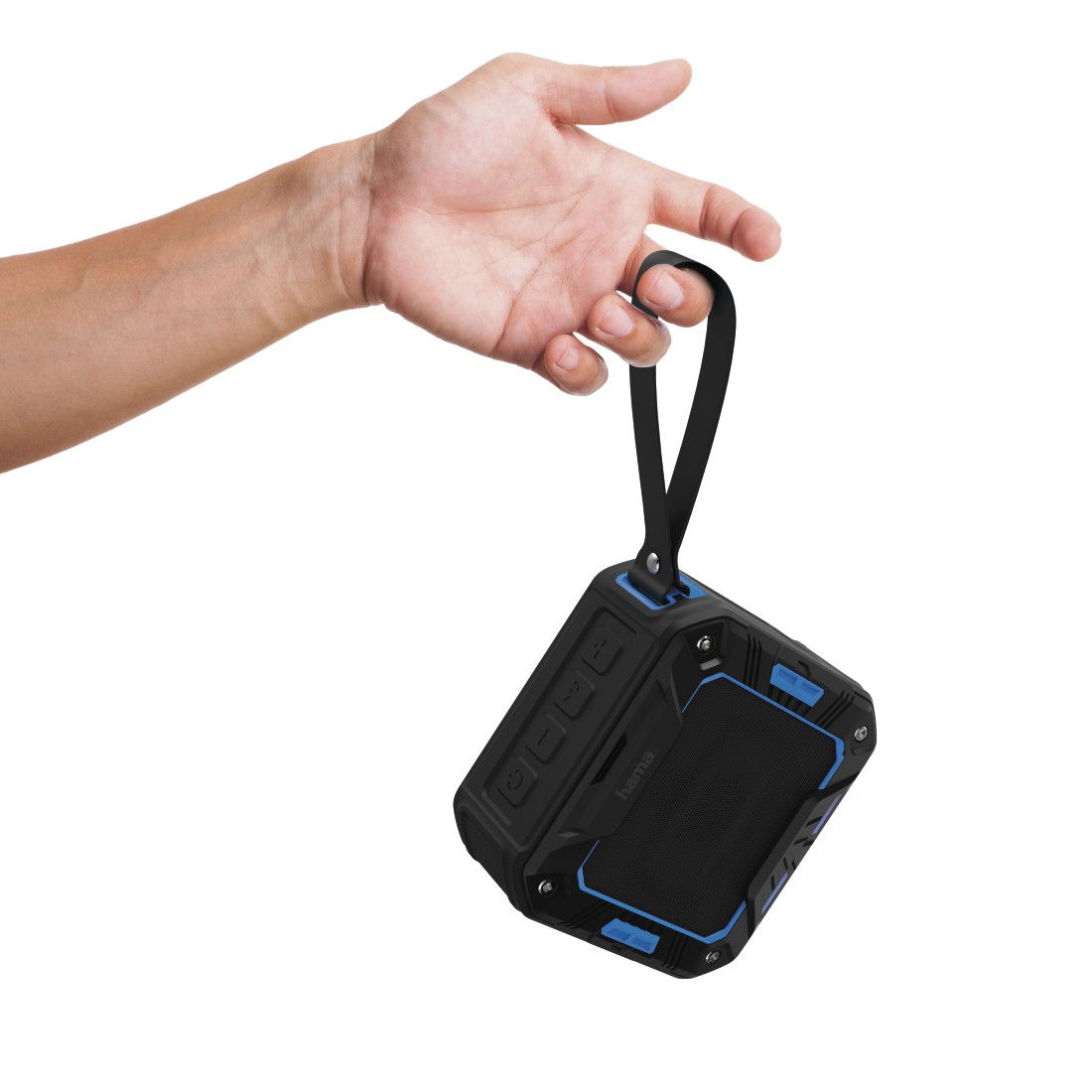 Hama Mobiler Bluetooth-Lautsprecher "Rockman-S", Schwarz/Blau