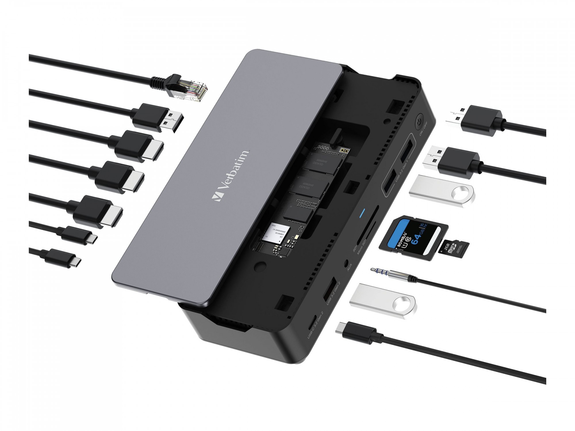 Verbatim Pro - Dockingstation - USB-C - 2 x HDMI
