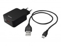HAMA Ladeset, Micro USB, 3 A, Ladegert QC 3.0 + Micro-USB-Kabel, 1,5