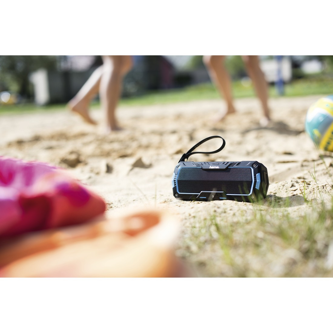 Hama Mobiler Bluetooth-Lautsprecher "Rockman-L", Schwarz/Blau