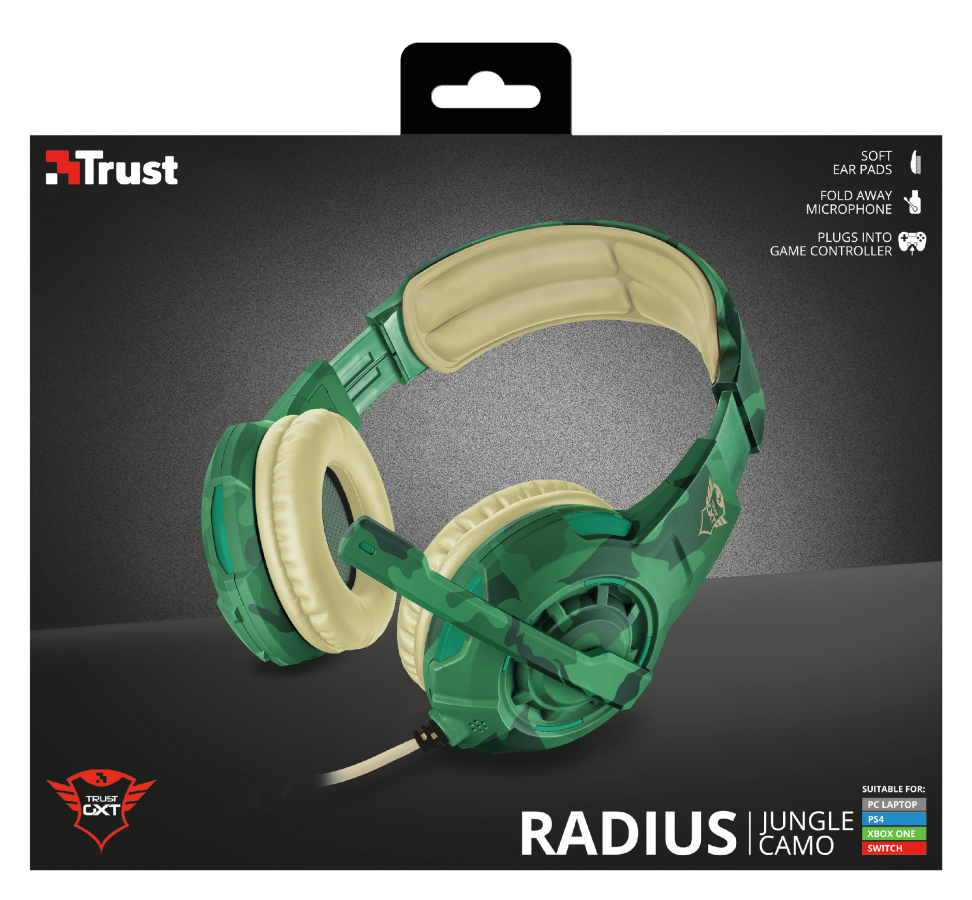 Trust GXT 310C Radius Gaming-Headset, jungle camo